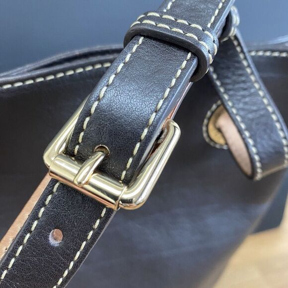 Dooney and Bourke Portofino Grommet Shopper Brown Clean SEE Gold Hardware - Picture 4 of 16